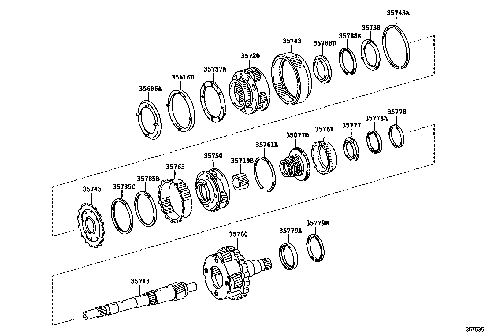 3510 — PLANETARY GEAR, REVERSE PISTON & COUNTER GEAR(ATM)
