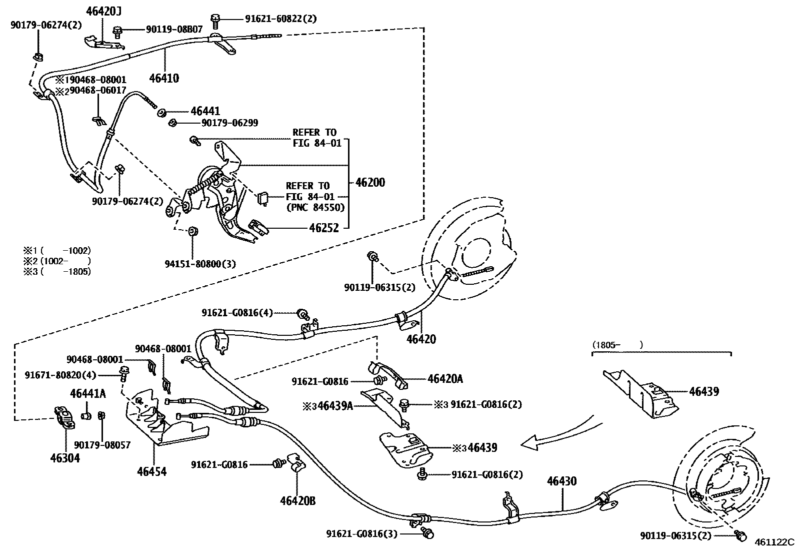 4601 — PARKING BRAKE & CABLE