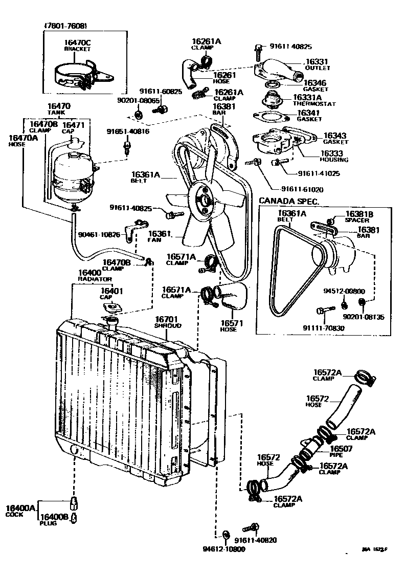 1603 — RADIATOR & WATER OUTLET