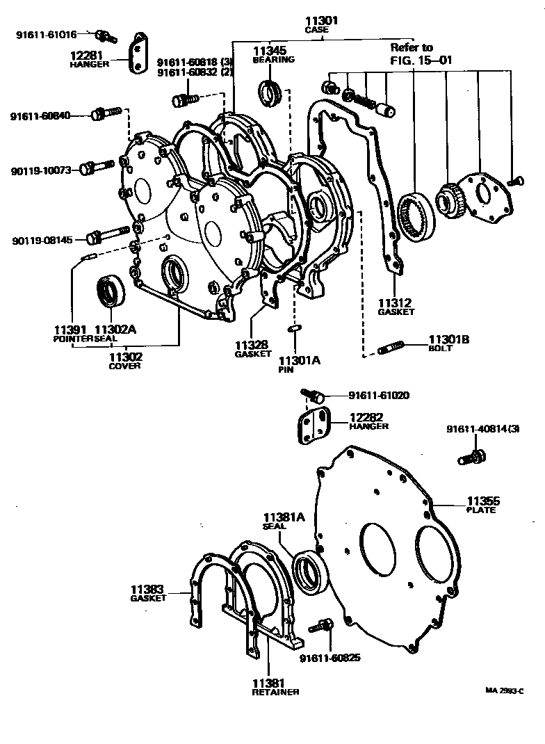 1106 — TIMING GEAR COVER & REAR END PLATE