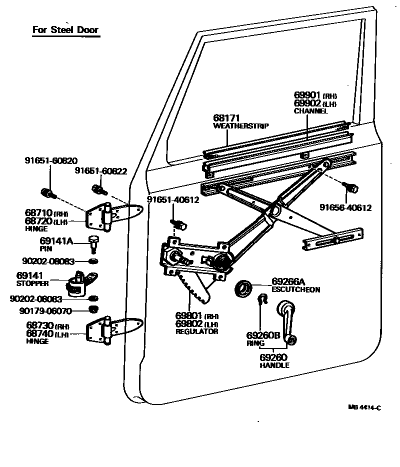 6754 — FRONT DOOR WINDOW REGULATOR & HINGE