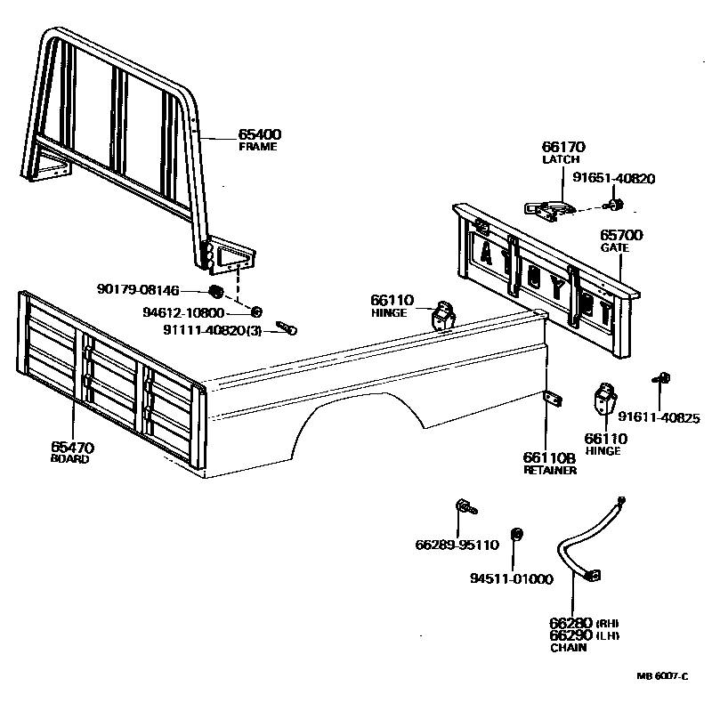 6553 — REAR BODY GUARD FRAME & TAIL GATE
