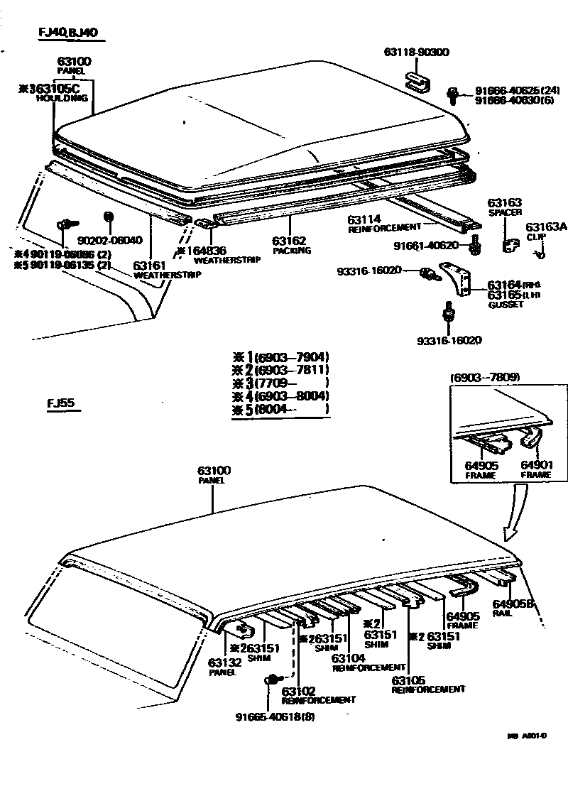 6153 — ROOF PANEL & BACK PANEL
