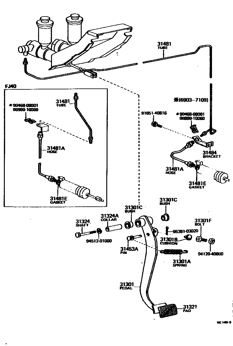 3102 — CLUTCH PEDAL & FLEXIBLE HOSE