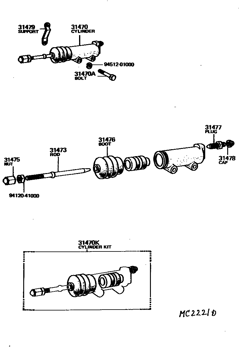 3105 — CLUTCH RELEASE CYLINDER