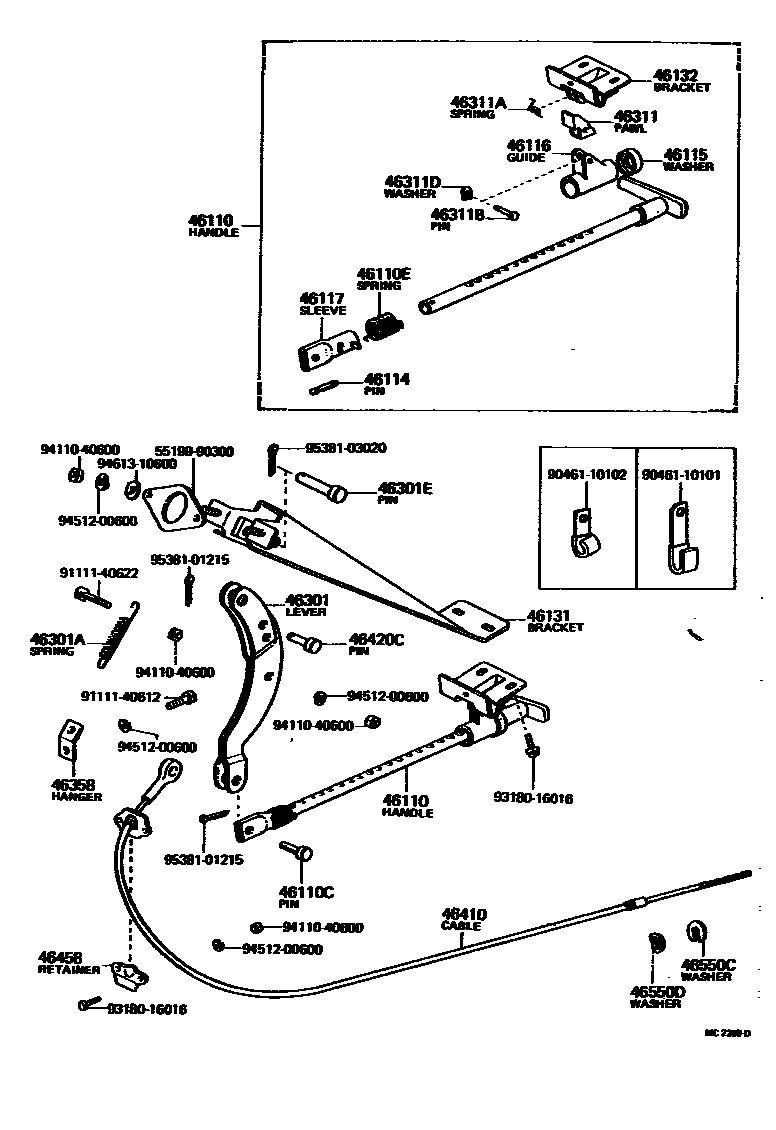 4601 — PARKING BRAKE & CABLE