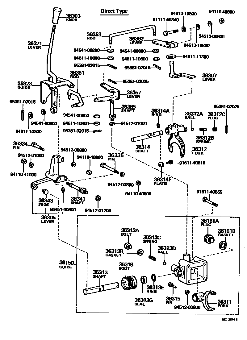 3611 — TRANSFER LEVER & SHIFT ROD