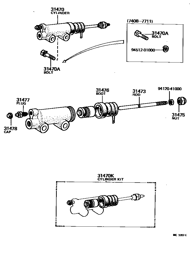 3105 — CLUTCH RELEASE CYLINDER
