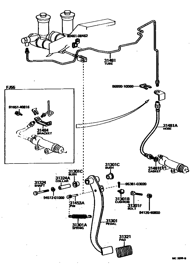 3102 — CLUTCH PEDAL & FLEXIBLE HOSE