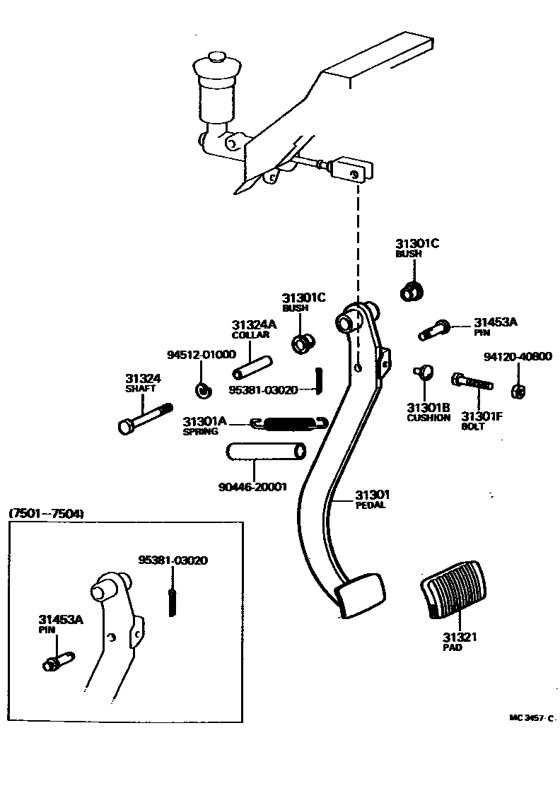 3102 — CLUTCH PEDAL & FLEXIBLE HOSE