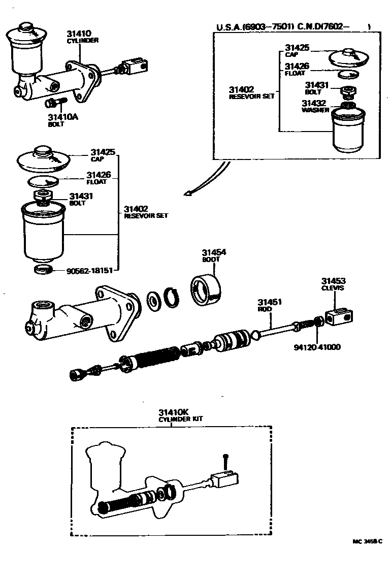 3103 — CLUTCH MASTER CYLINDER