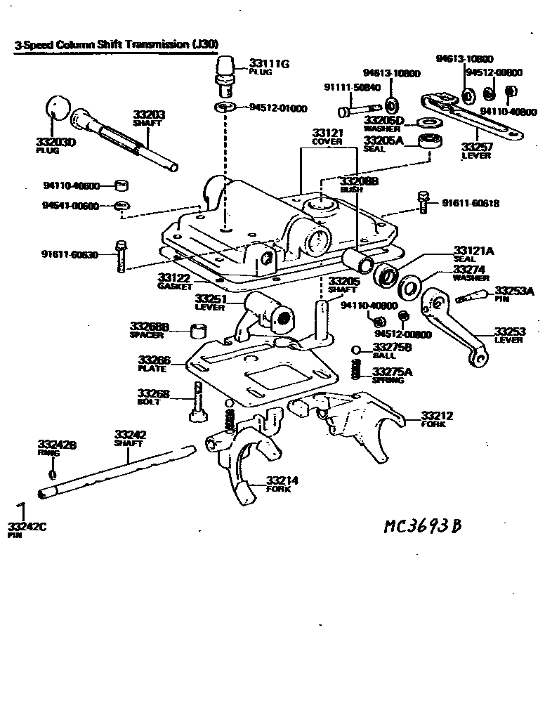 3307 — GEAR SHIFT FORK & LEVER SHAFT (MTM)