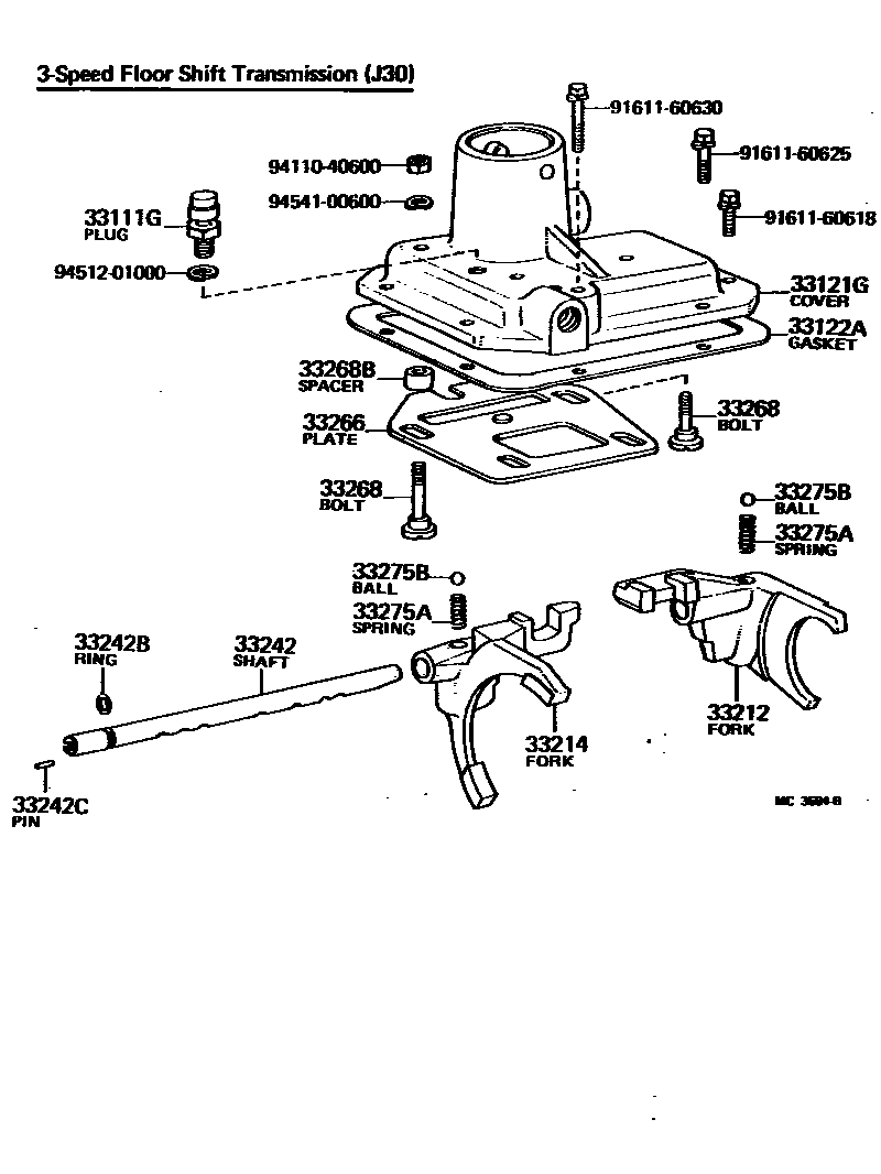 3307 — GEAR SHIFT FORK & LEVER SHAFT (MTM)