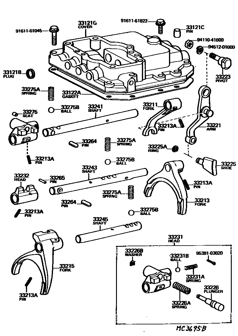 3307 — GEAR SHIFT FORK & LEVER SHAFT (MTM)