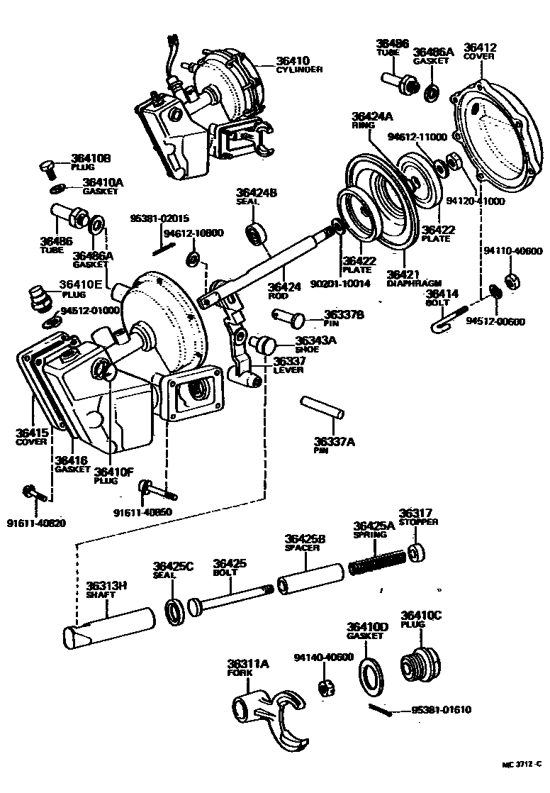 3612 — DIAPHRAGM CYLINDER & TRANSFER VACUUM ACTUATOR