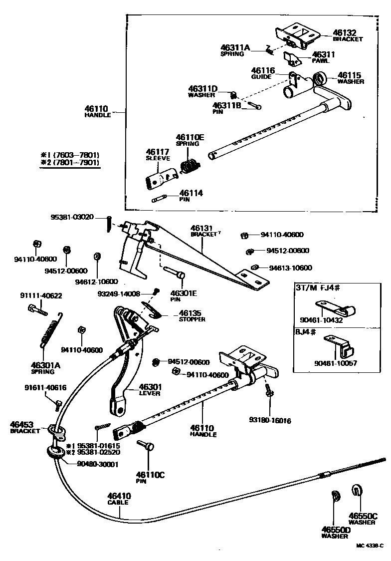 4601 — PARKING BRAKE & CABLE