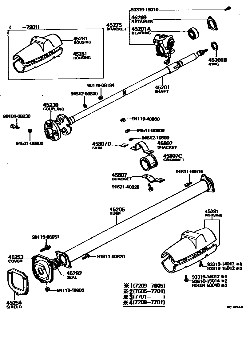 4501 — STEERING COLUMN & SHAFT
