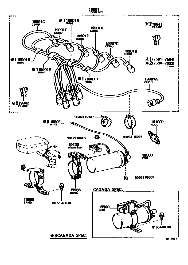 1901 — IGNITION COIL & SPARK PLUG / GLOW PLUG