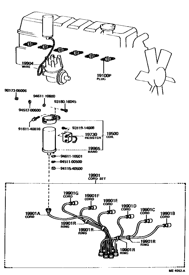 1901 — IGNITION COIL & SPARK PLUG / GLOW PLUG
