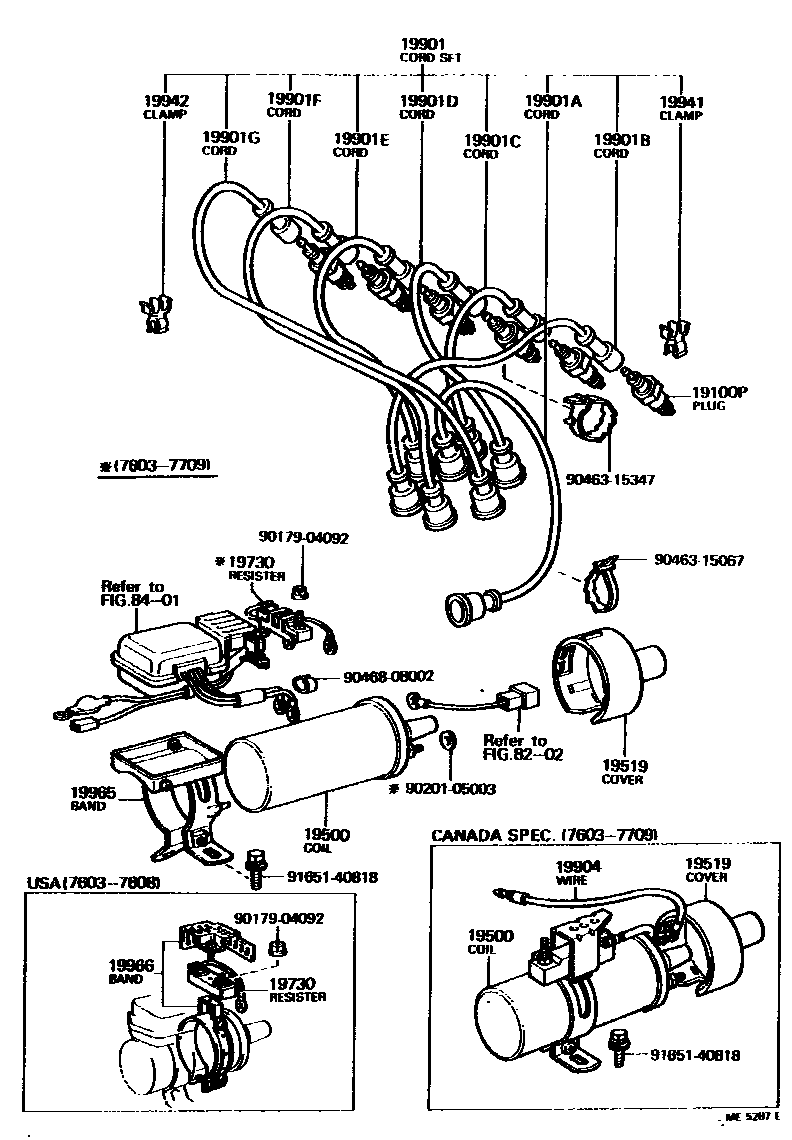 1901 — IGNITION COIL & SPARK PLUG / GLOW PLUG