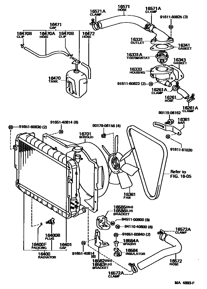1603 — RADIATOR & WATER OUTLET