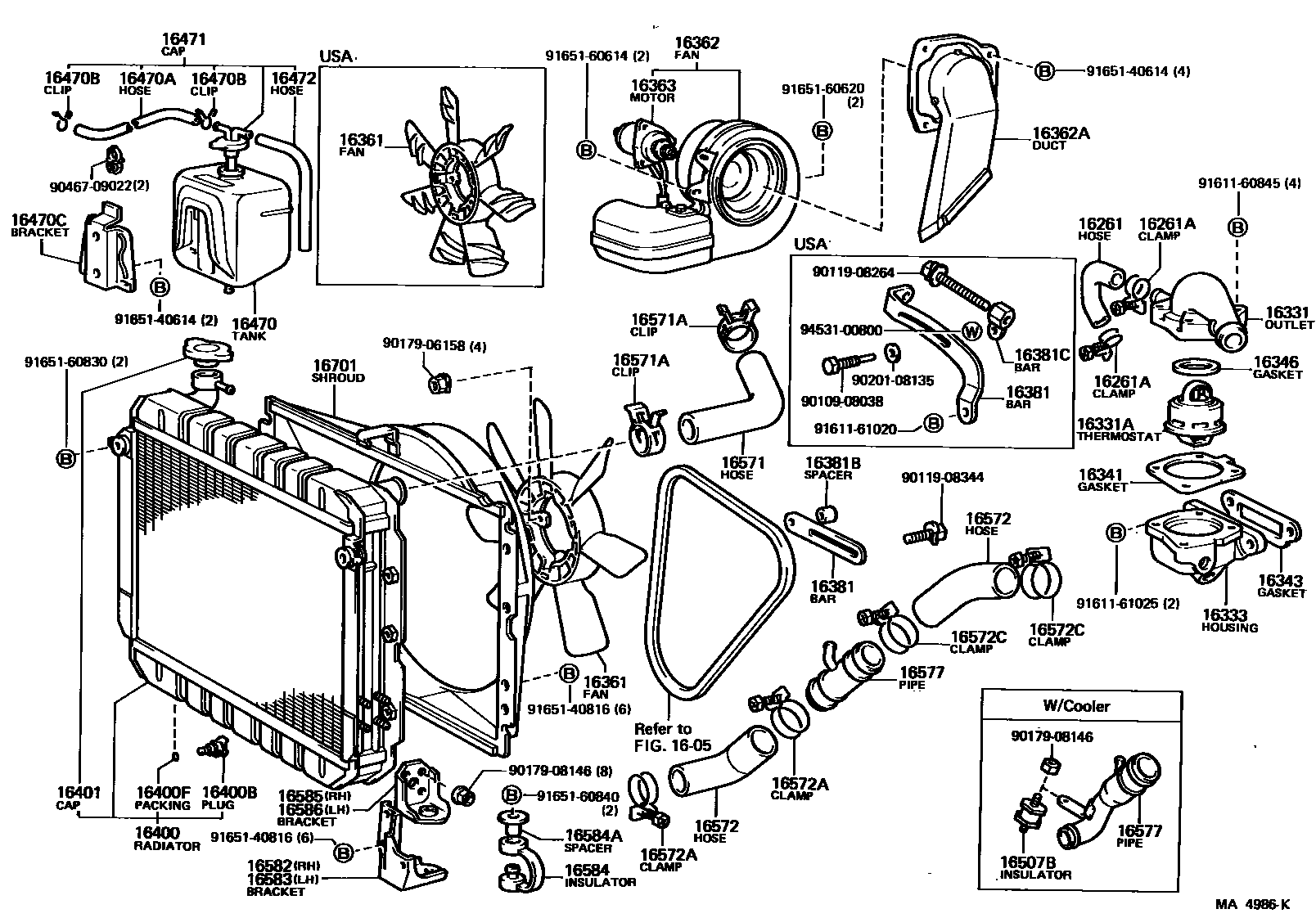 1603 — RADIATOR & WATER OUTLET