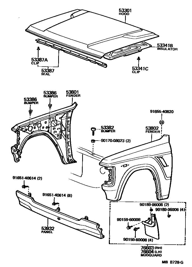 5353 — HOOD & FRONT FENDER