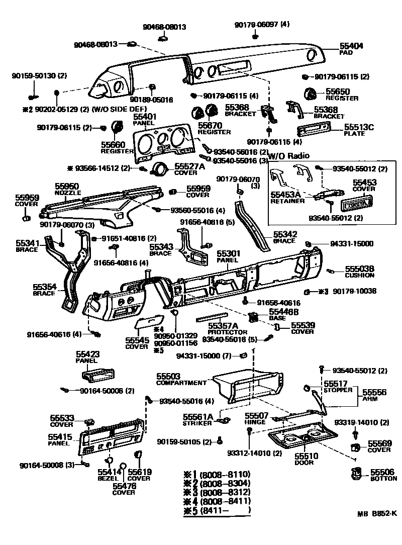 5551 — INSTRUMENT PANEL & GLOVE COMPARTMENT
