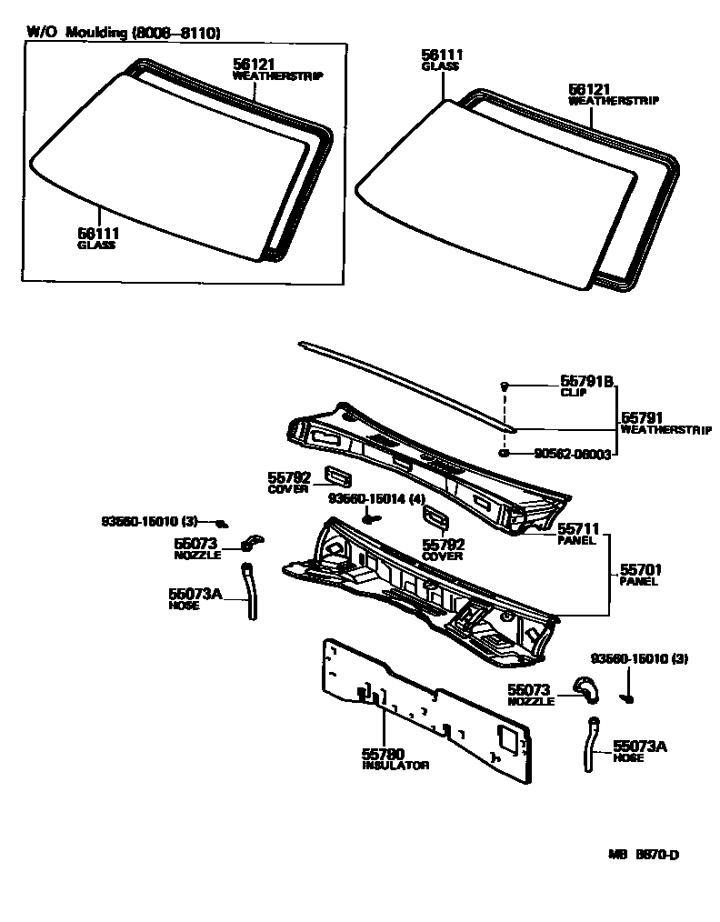5553 — COWL PANEL & WINDSHIELD GLASS