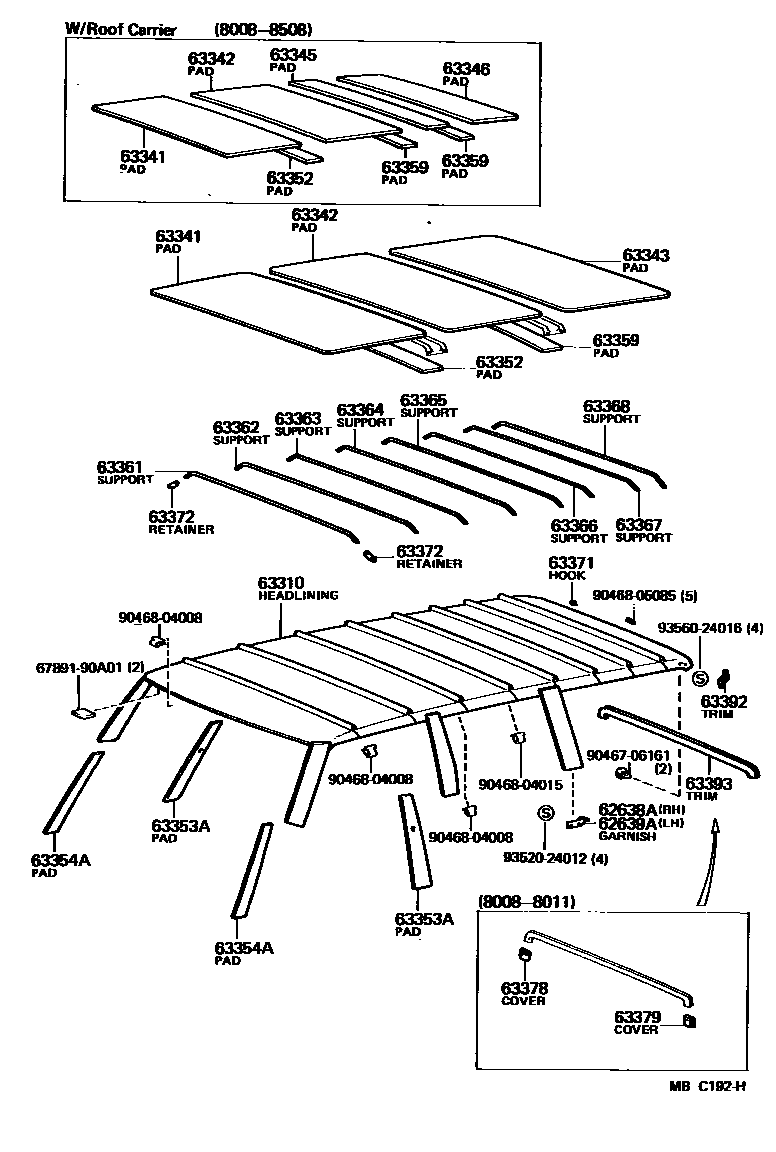6452 — ROOF HEADLINING & SILENCER PAD