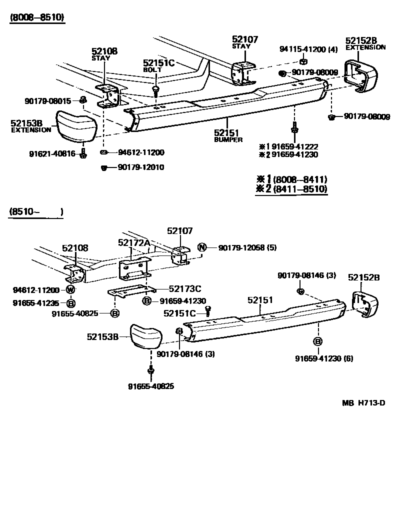 5253 — REAR BUMPER & BUMPER STAY