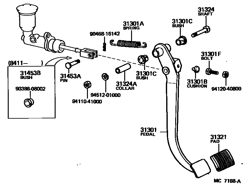 3102 — CLUTCH PEDAL & FLEXIBLE HOSE