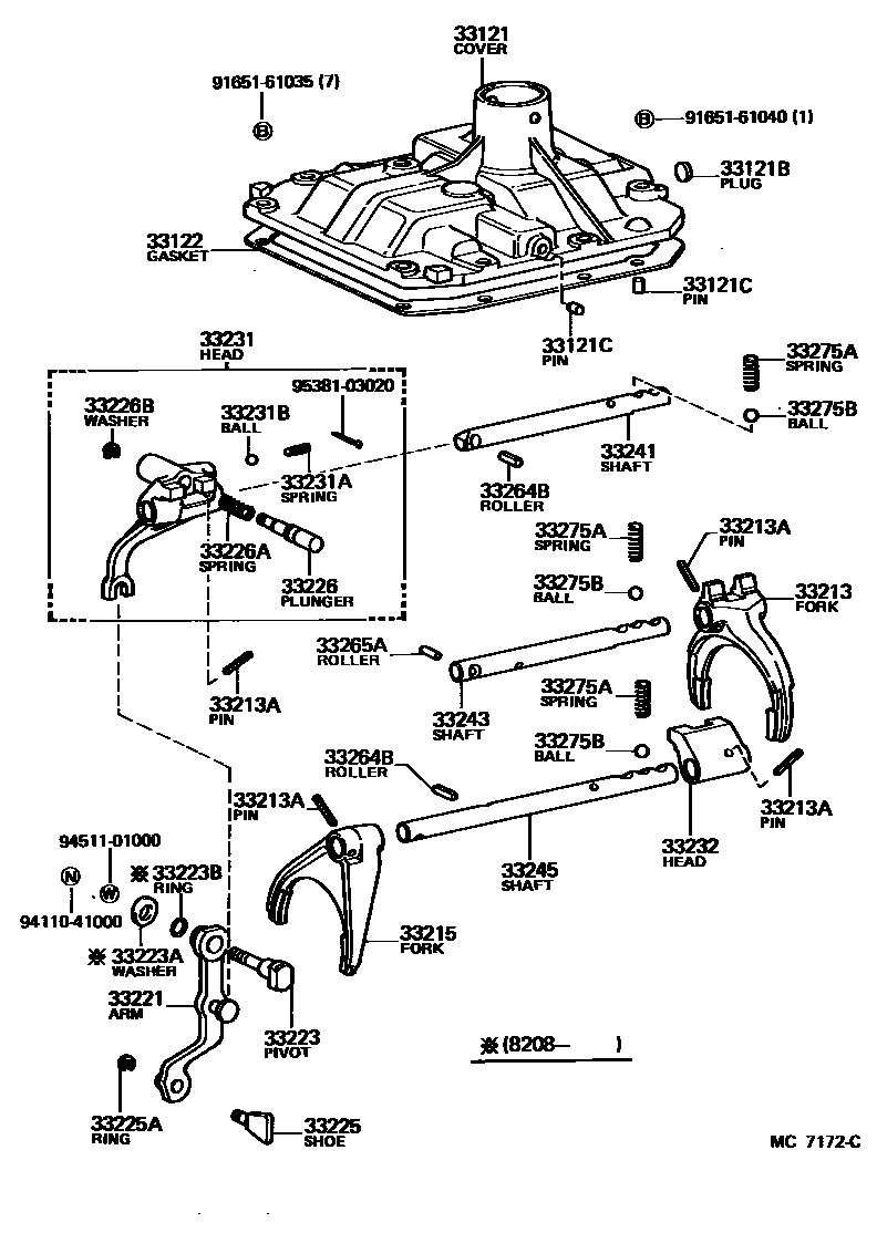 3307 — GEAR SHIFT FORK & LEVER SHAFT (MTM)