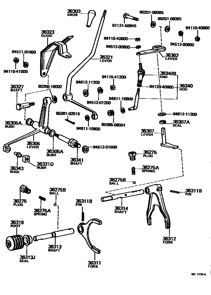3611 — TRANSFER LEVER & SHIFT ROD