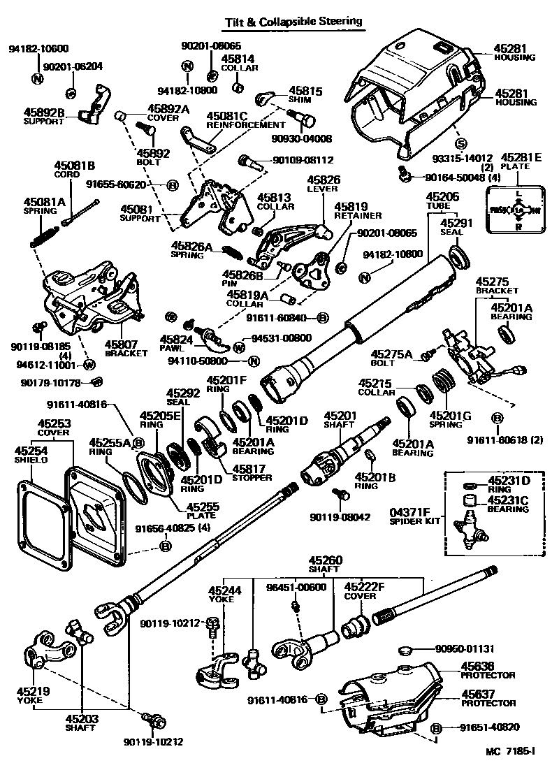 4501 — STEERING COLUMN & SHAFT
