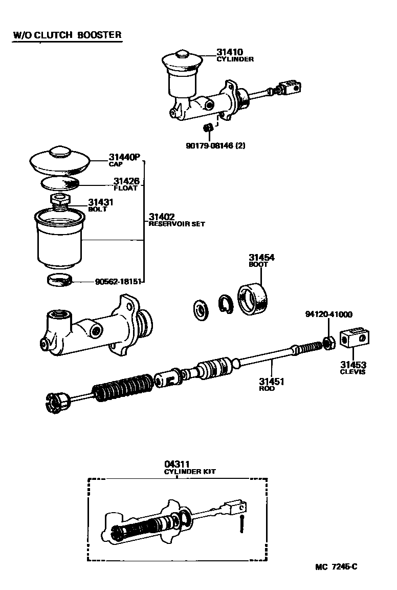 3103 — CLUTCH MASTER CYLINDER