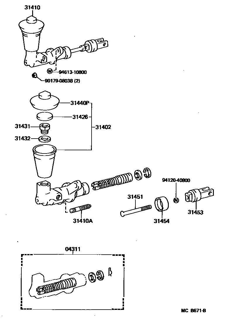 3103 — CLUTCH MASTER CYLINDER