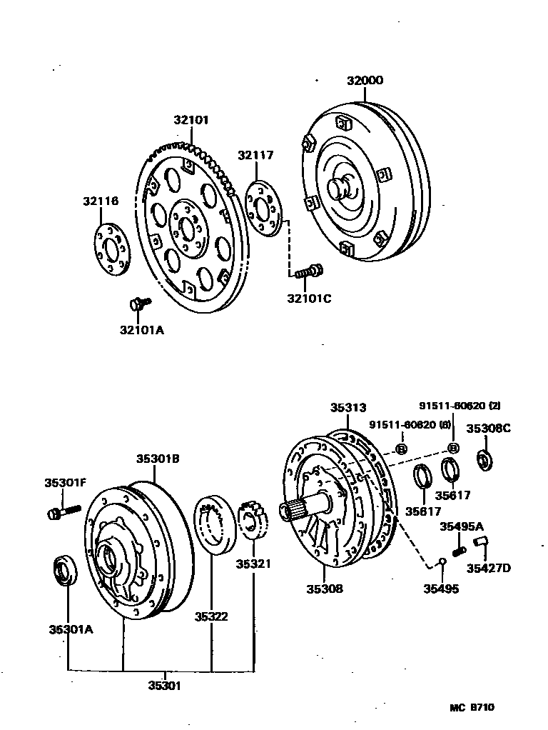3502 — TORQUE CONVERTER, FRONT OIL PUMP & CHAIN (ATM)