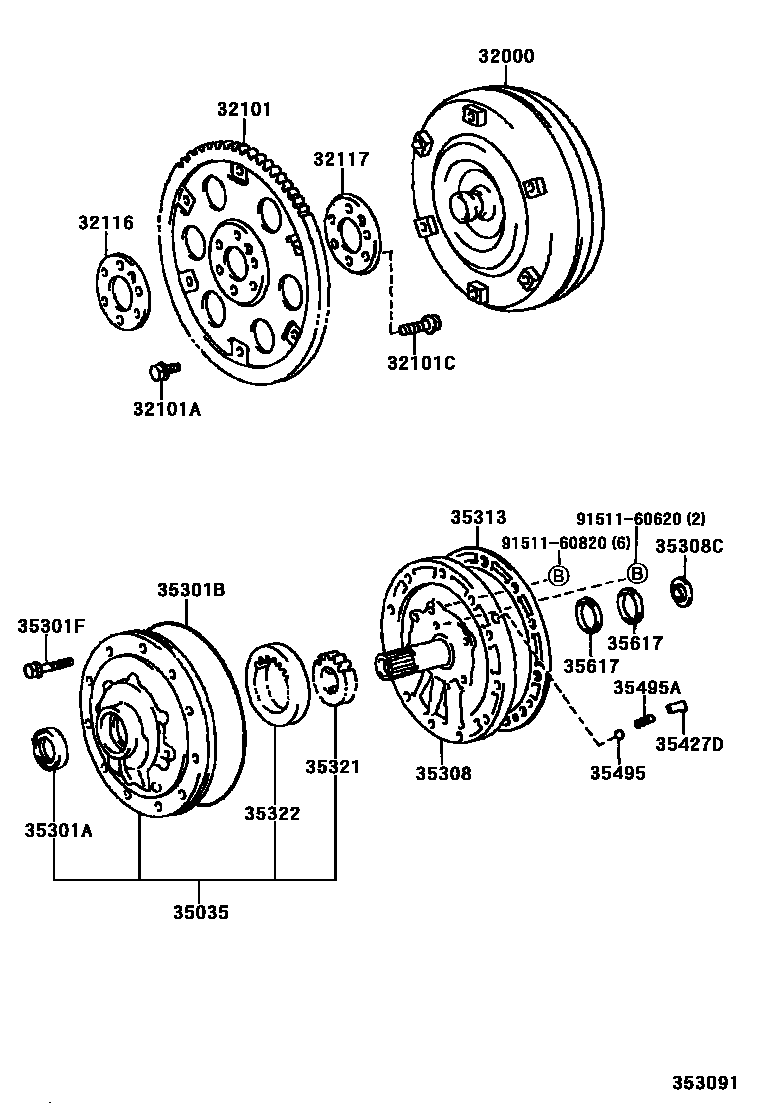 3502 — TORQUE CONVERTER, FRONT OIL PUMP & CHAIN (ATM)