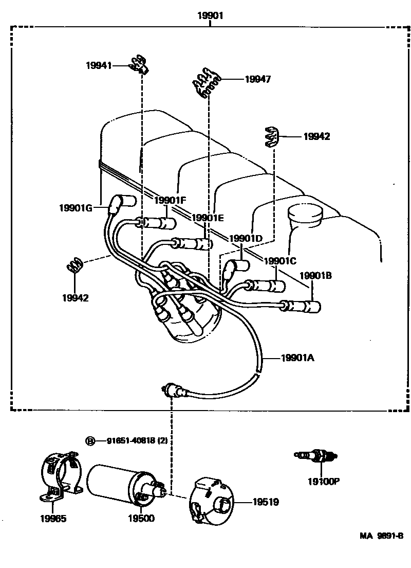 1901 — IGNITION COIL & SPARK PLUG / GLOW PLUG