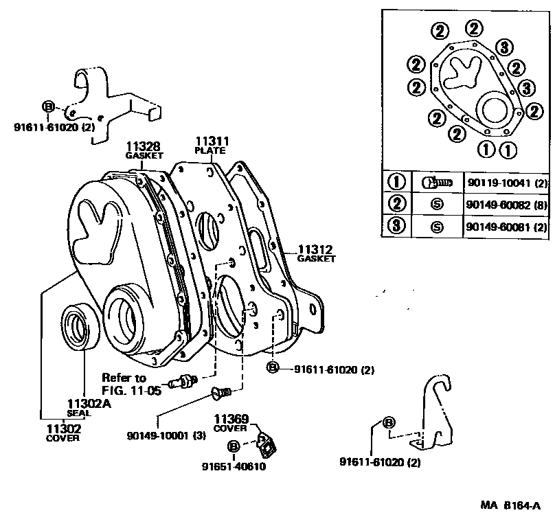 1106 — TIMING GEAR COVER & REAR END PLATE