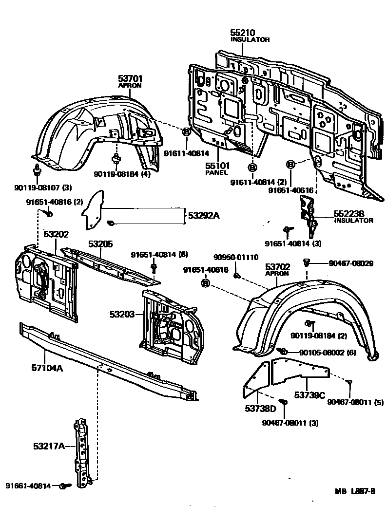 5355 — FRONT FENDER APRON & DASH PANEL