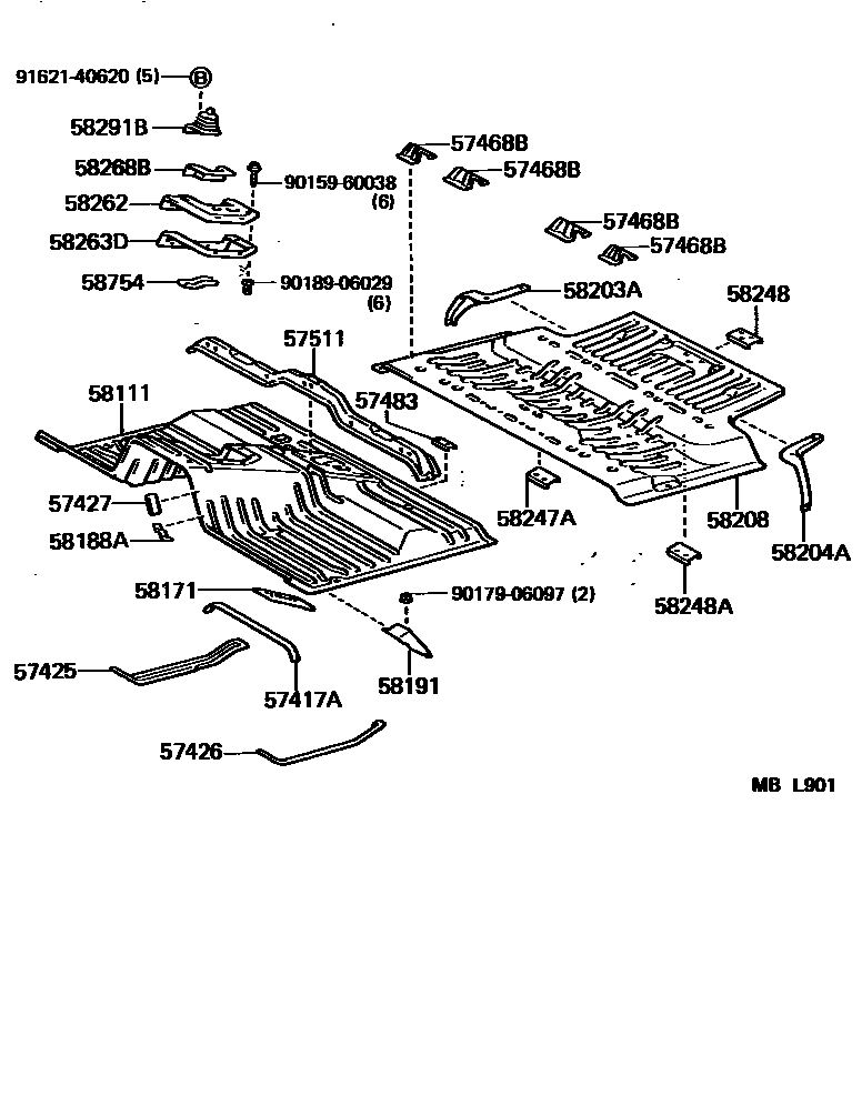 5851 — FRONT FLOOR PANEL & FRONT FLOOR MEMBER