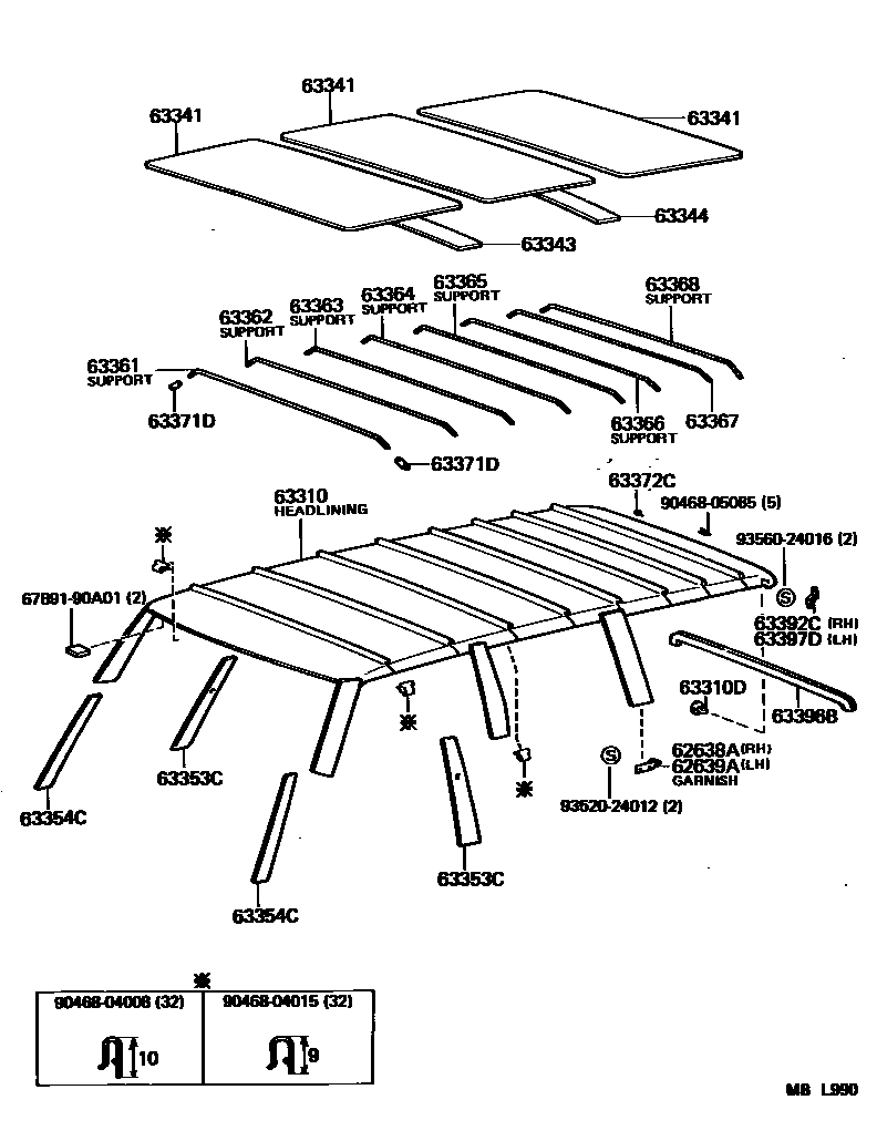 6452 — ROOF HEADLINING & SILENCER PAD