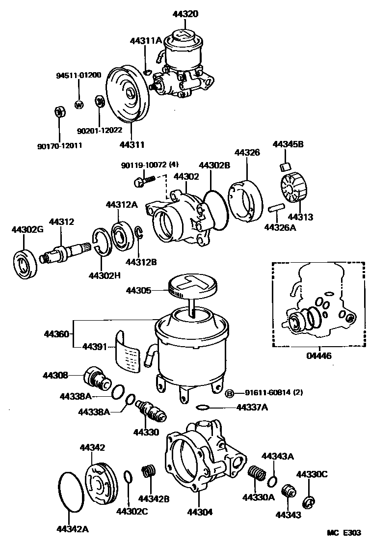 4502 — VANE PUMP & RESERVOIR (POWER STEERING)