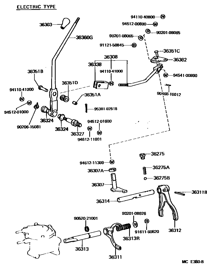3611 — TRANSFER LEVER & SHIFT ROD