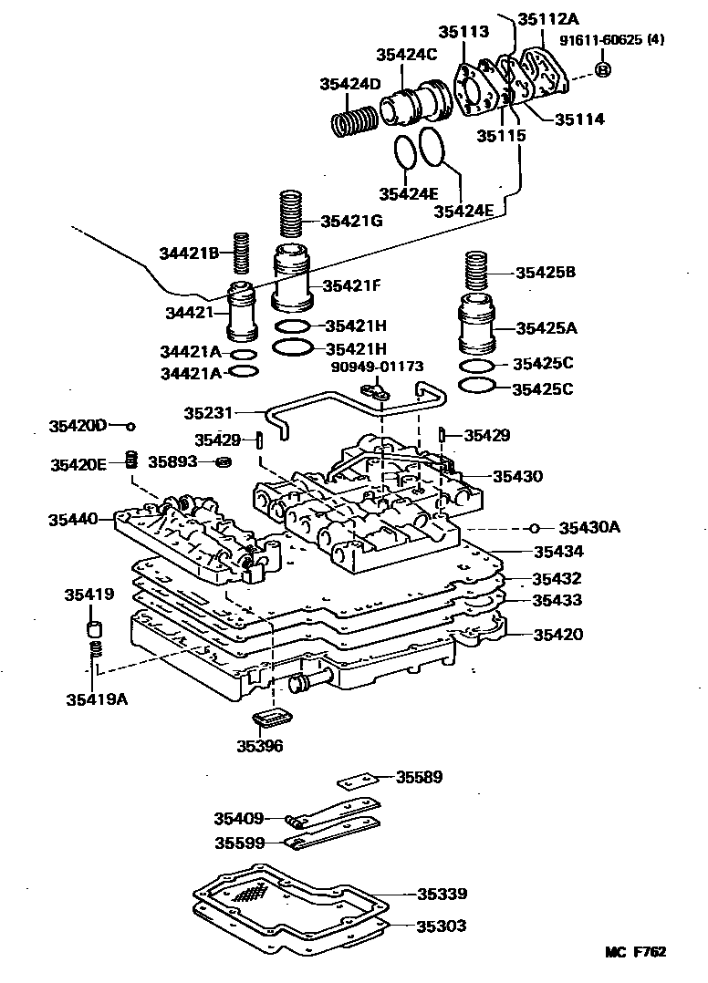 3512 — VALVE BODY & OIL STRAINER (ATM)