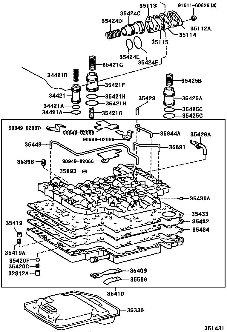 3512 — VALVE BODY & OIL STRAINER (ATM)