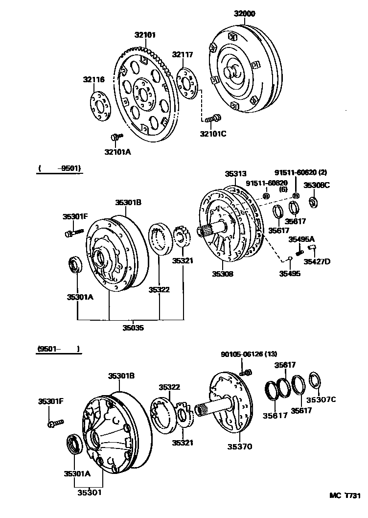 3502 — TORQUE CONVERTER, FRONT OIL PUMP & CHAIN (ATM)