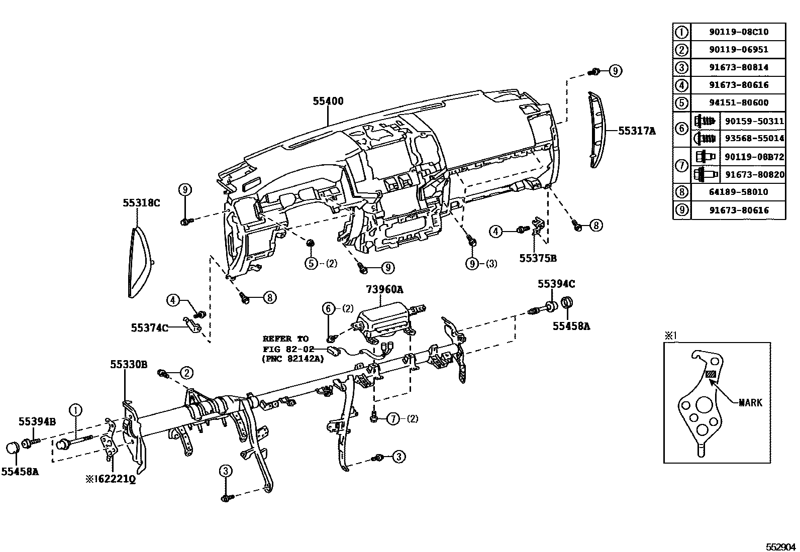 5551 — INSTRUMENT PANEL & GLOVE COMPARTMENT